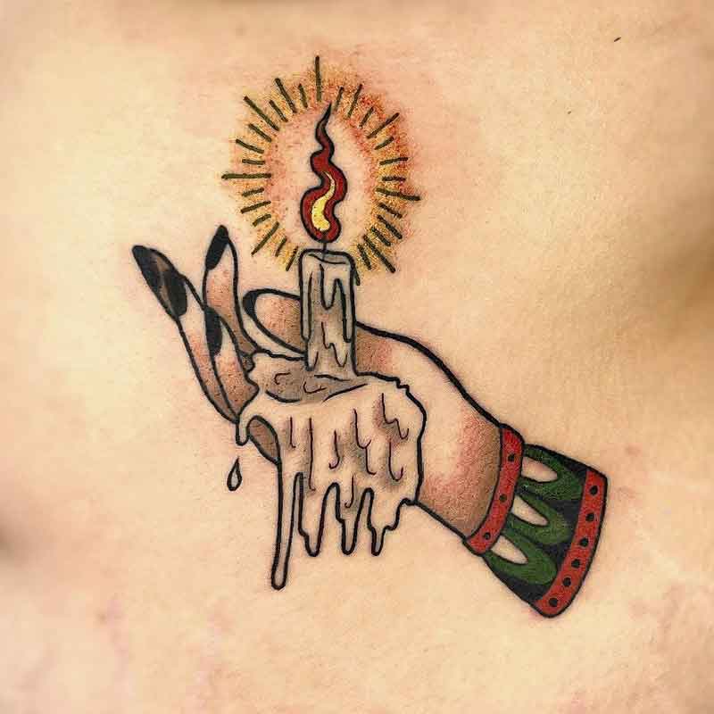 Traditional Candle Tattoo 3
