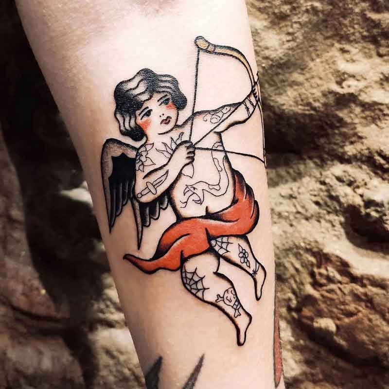 Traditional Cupid Tattoo 2