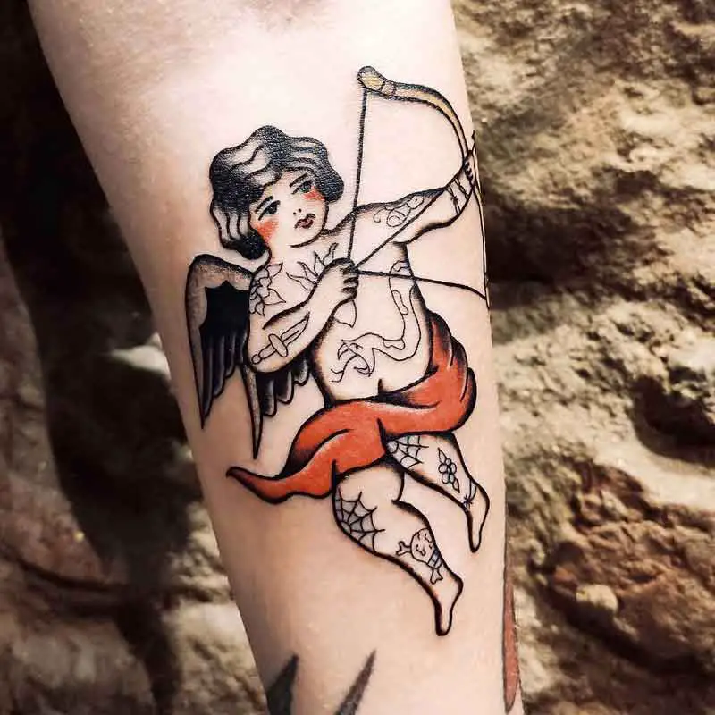 Tattoo uploaded by Ylenia Attard  Custom miniature angel  microrattoo  cupid angel fineline  Tattoodo