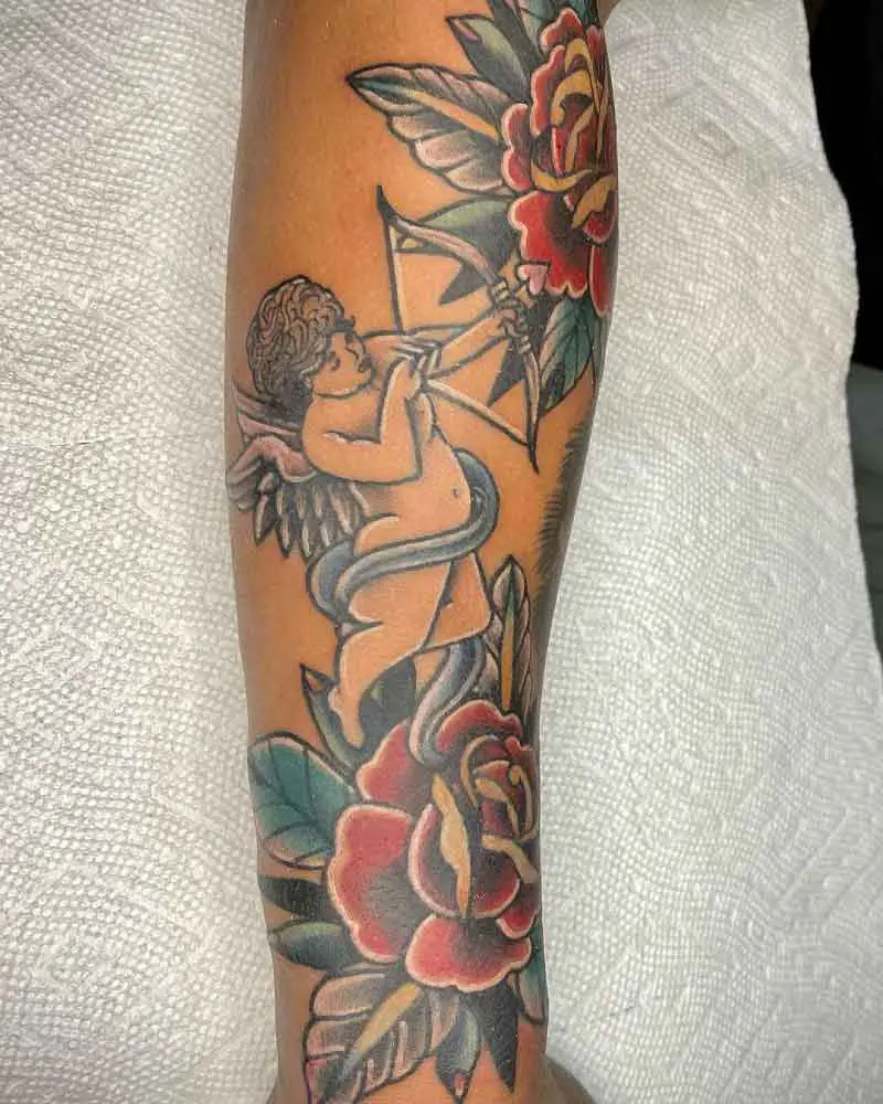 Cupid with Roses Temporary Tattoo  EasyTatt