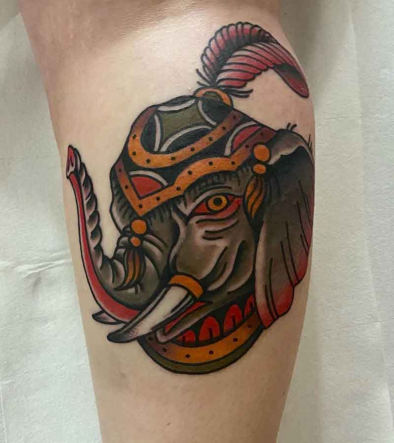 Traditional Elephant Tattoo 2