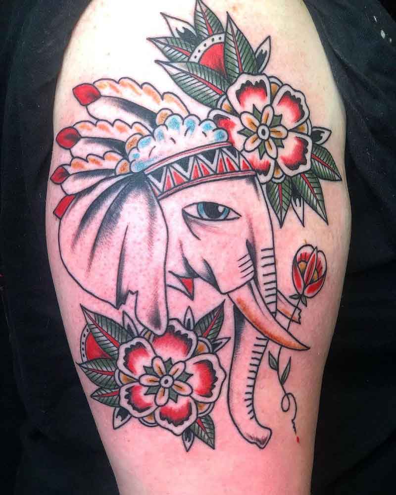 Traditional Elephant Tattoo 3