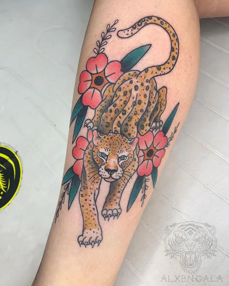Traditional Leopard Tattoo 1