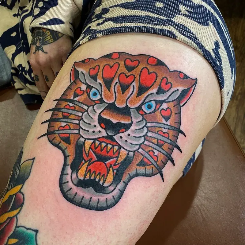 Traditional Leopard Tattoo 2