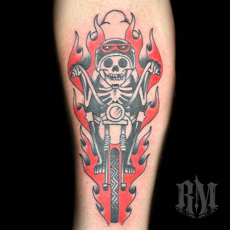 Traditional Motorcycle Tattoo 2