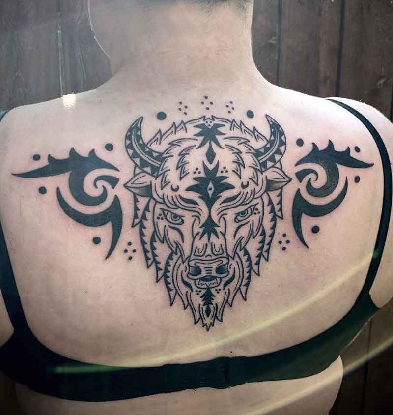 Tribal Bison Tattoo 3