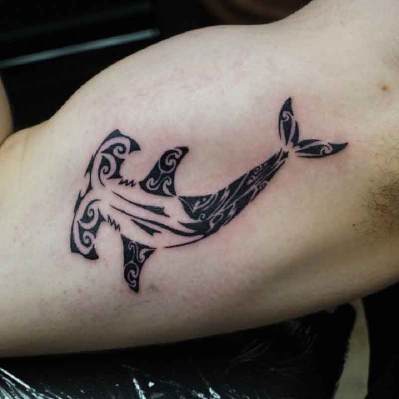 tribal hammerhead shark tattoo