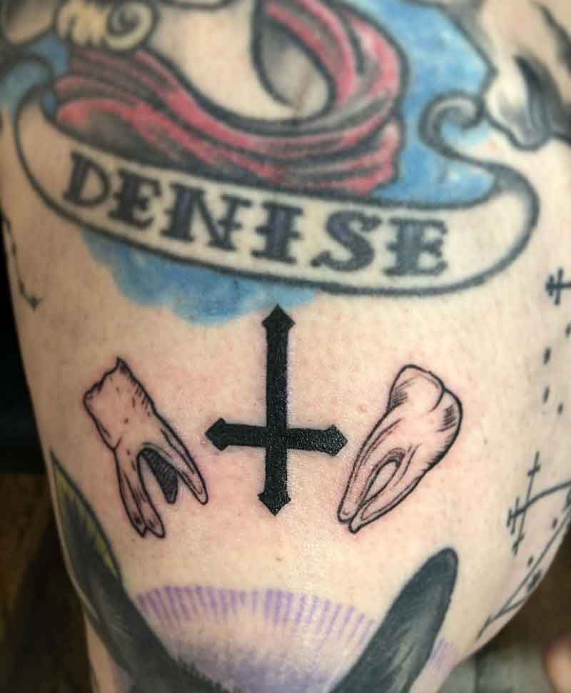Upside Down Cross Tattoo 3