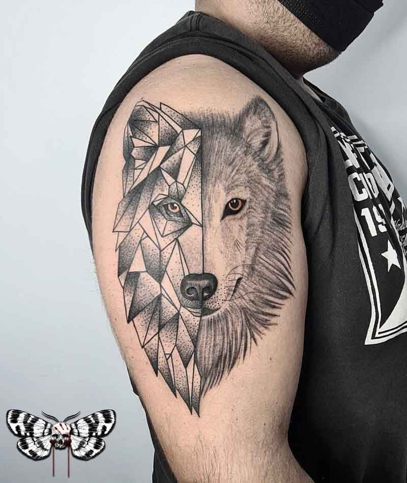 Wolf Geometric Tattoo 2