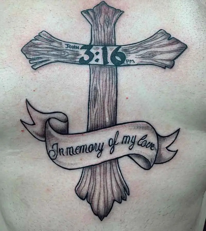 Wooden Cross Tattoo 1