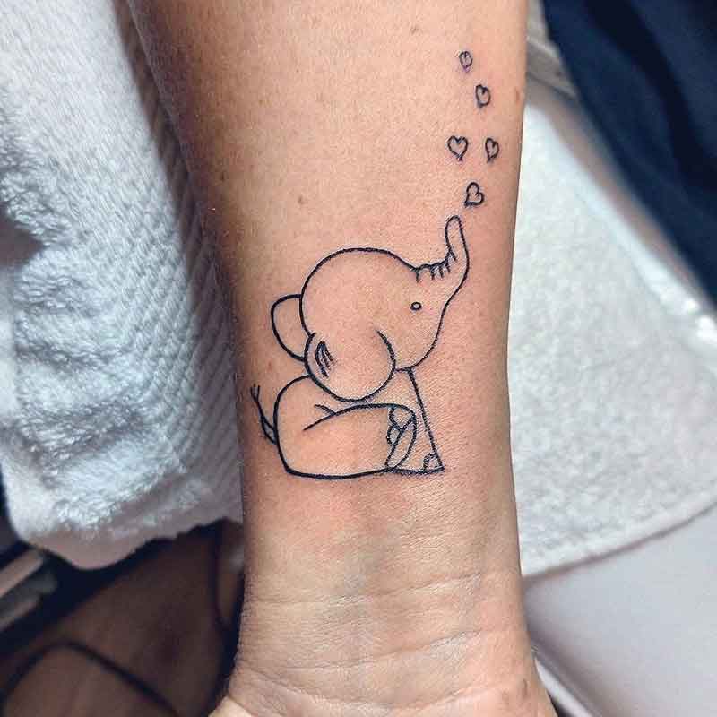 Wrist Elephant Tattoo 1