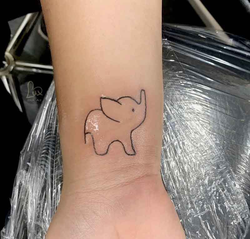 Wrist Elephant Tattoo 3