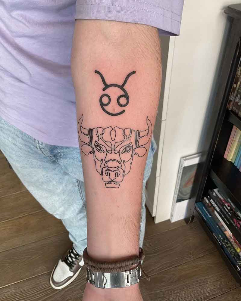 Zodiac Bull Tattoo 1