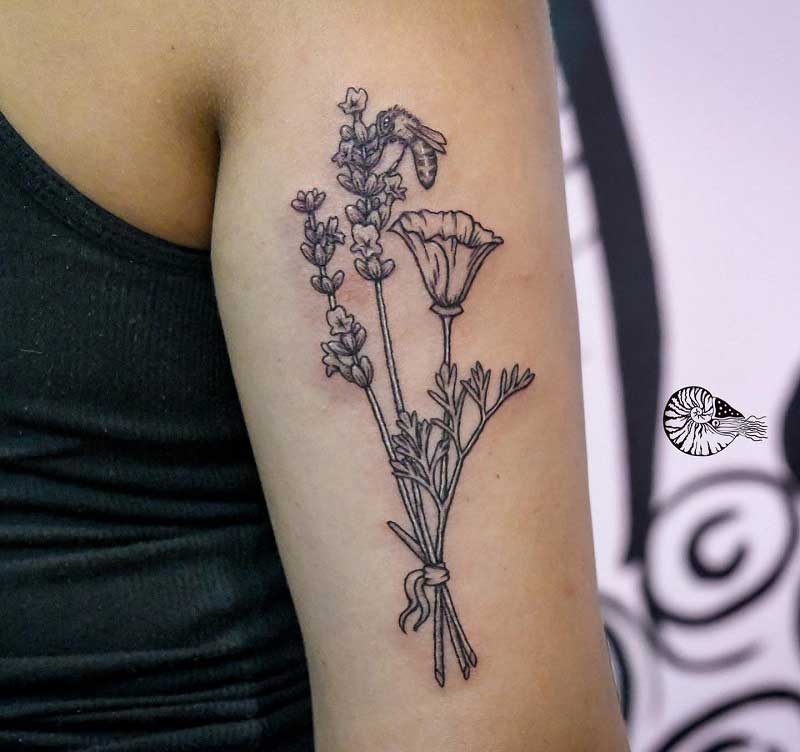 botanical-honey-bee-tattoo-3