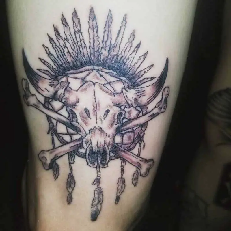 bull-skull-dream-catcher-tattoo-3