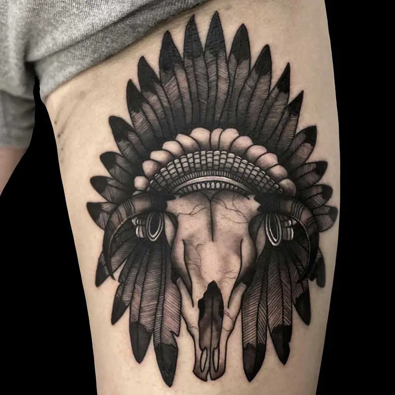 bull-skull-headdress-tattoo-1