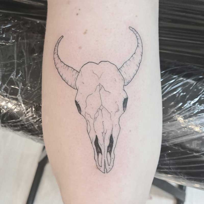 bull-skull-outline-tattoo-1