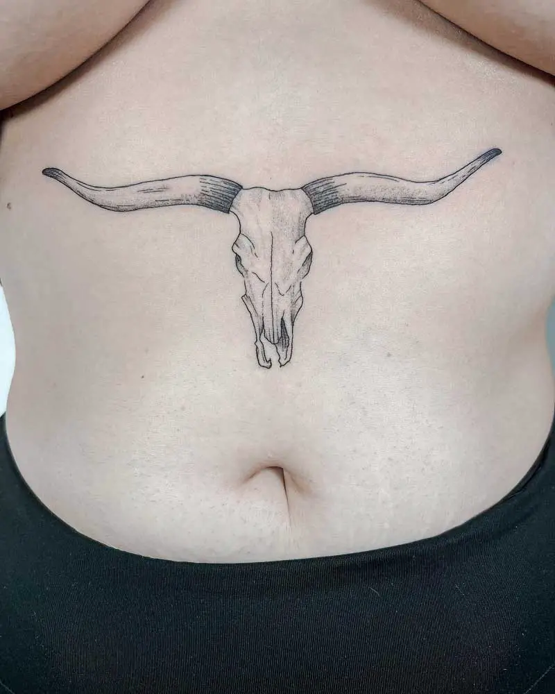 bull-skull-sternum-tattoo-3