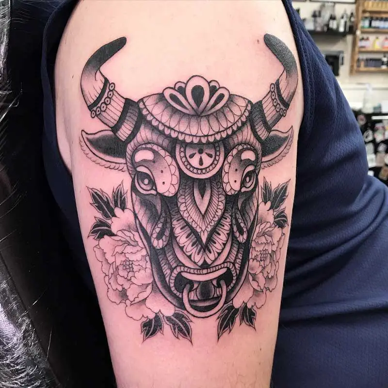 Bull tattoo by Bob Tyrrell | Post 1658