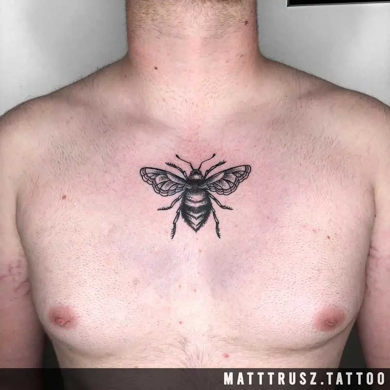 bumble-bee-chest-tattoo-1