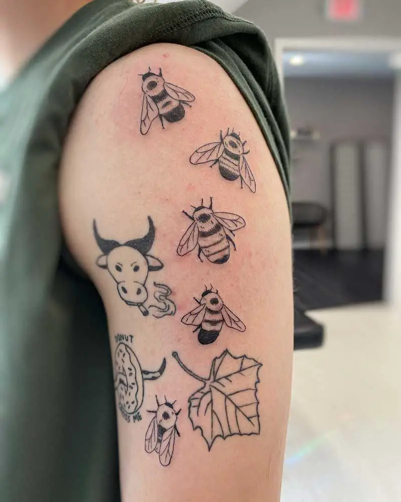 bumble-bee-sleeve-tattoo-1