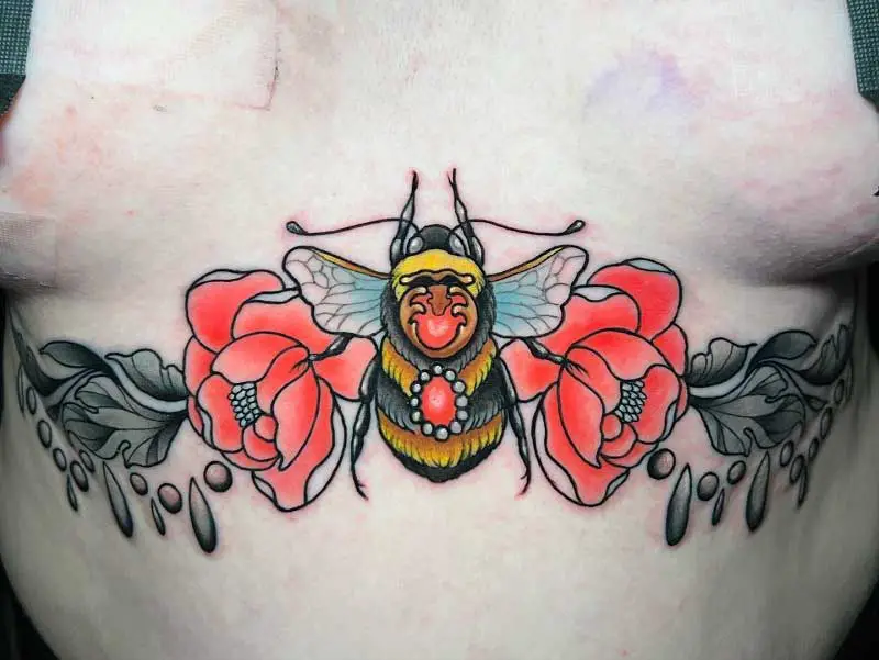 bumble-bee-sternum-tattoo-3