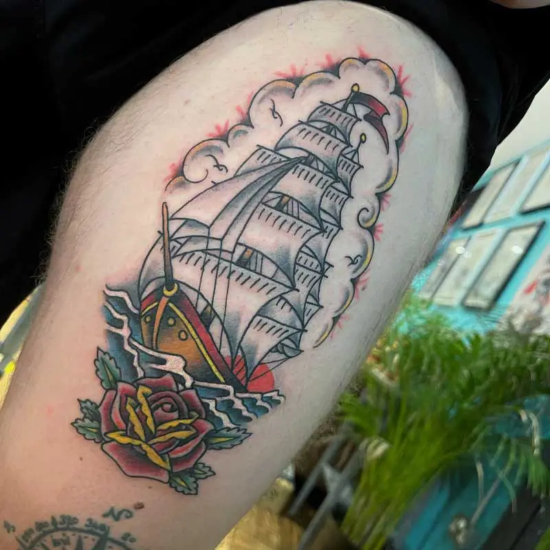 100 Ship Tattoos That Will Set Sail Your Imagination  Tattoo Me Now