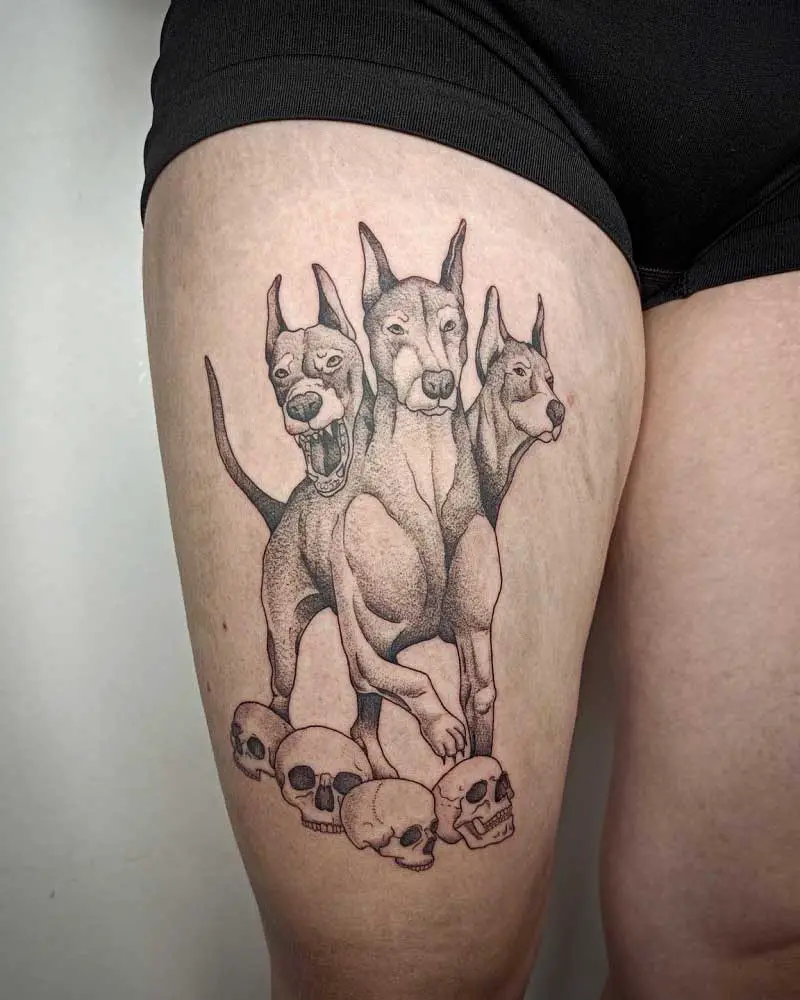 50 Cerberus Tattoo Designs For Men  Three Head Dog Ideas