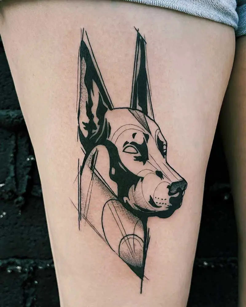 Red Doberman by Hand Job Tattoo  Tattoogridnet