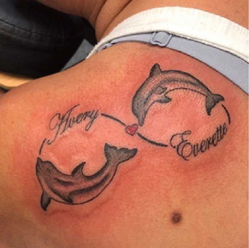 Ink Lovers  Memorial tattoo done by Dom memorialtattoo tattoo dolphins  dolphinstattoo momanddaughter blackandgreytattoo blacktattoo iamink  ink inked firsttattoo tattooart tattooartist tattoolife tat2  newbridgetattoo inkloverstattoo 