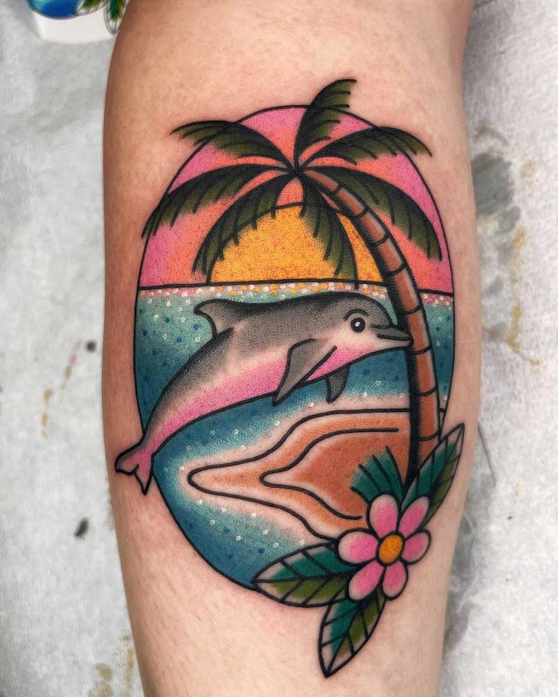 dolphin-sunset-tattoo-1
