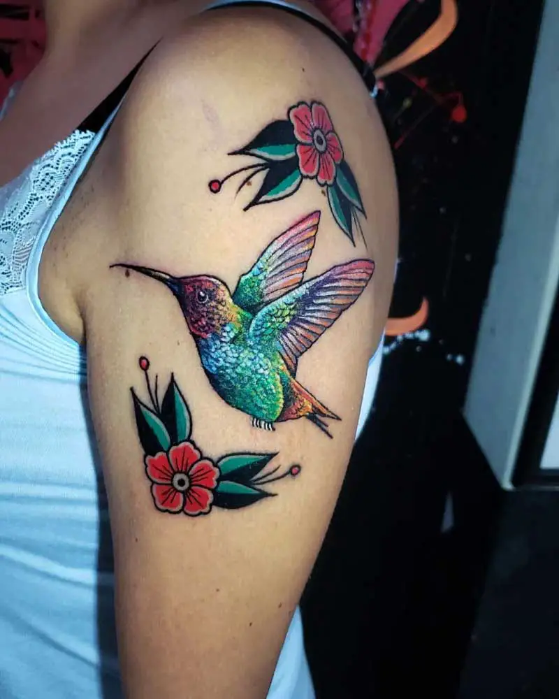 flowers-humming-bird-shoulder-arm-tattoo-2