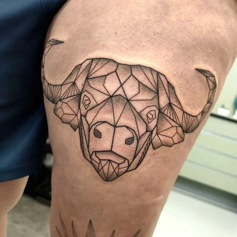 Tattoo Bull Buffalo Head with Horns Stock Illustration  Illustration of  natural graphic 58832916