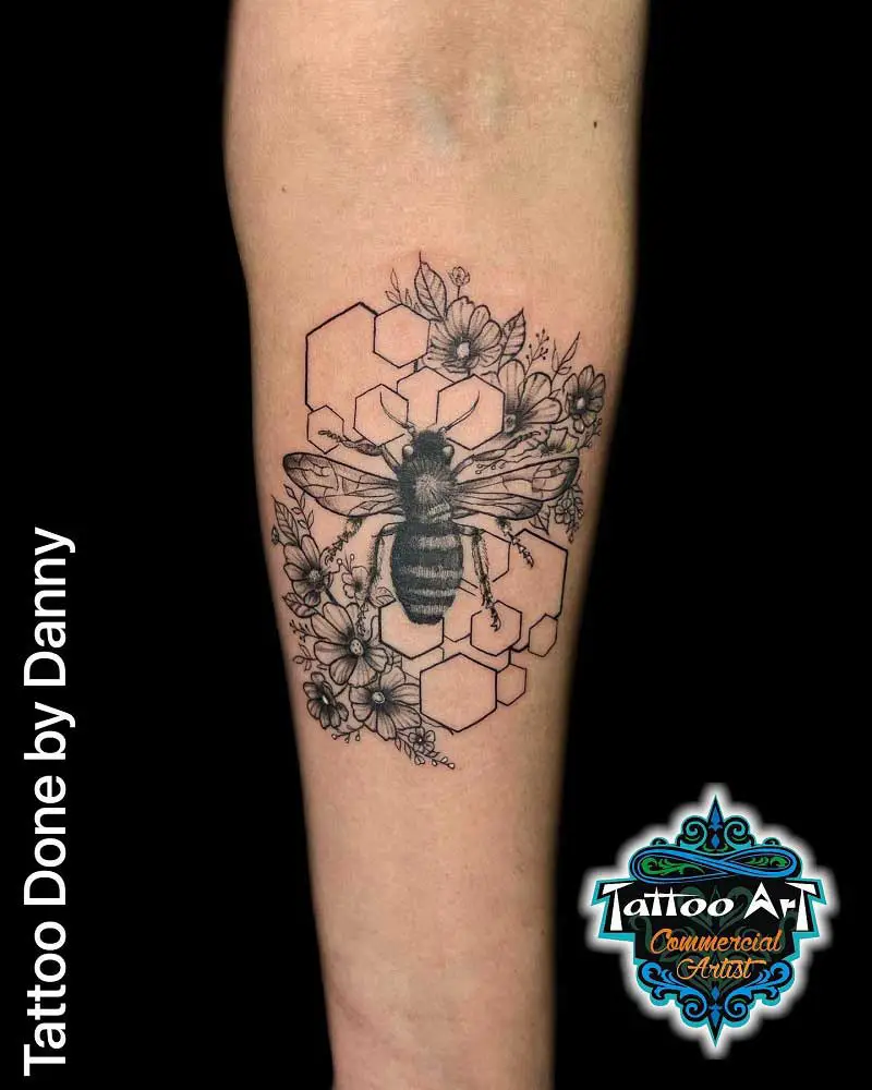 geometric-honey-bee-tattoo-3