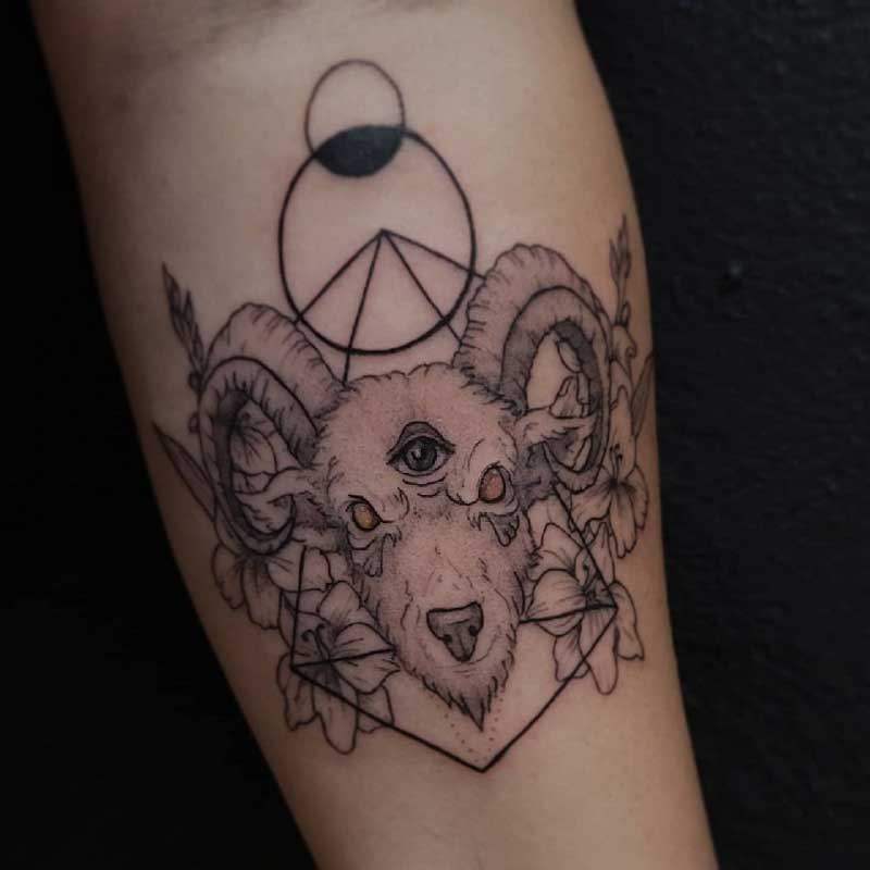 geometric-ram-tattoo-1