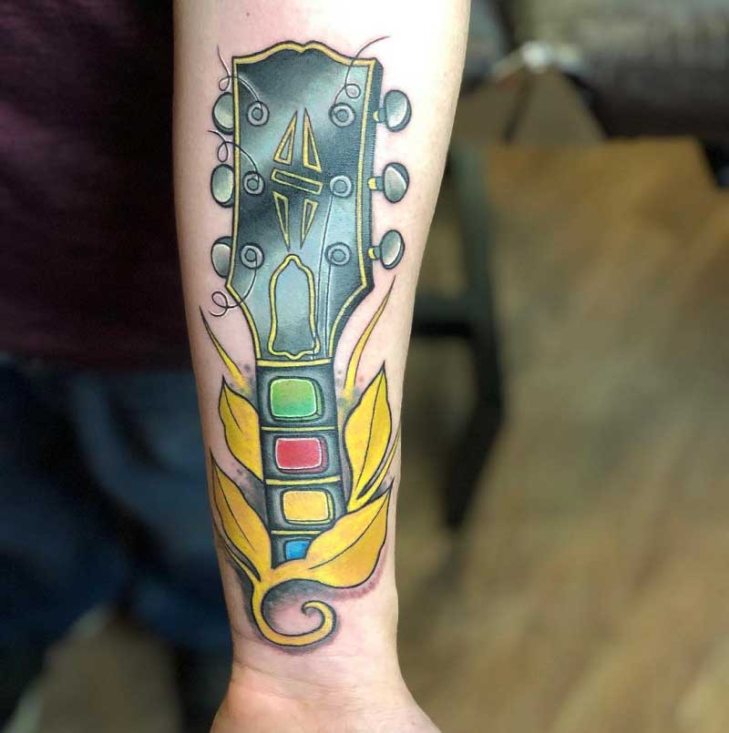 Coreys Guitar  Star tattoo