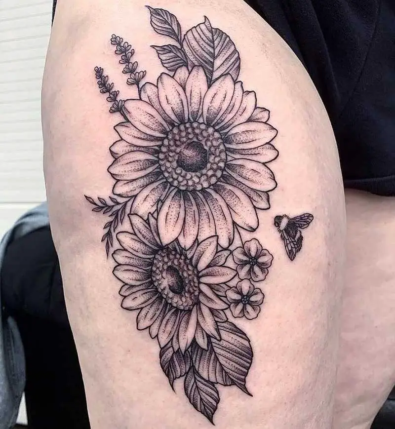 honey-bee-floral-tattoo-3
