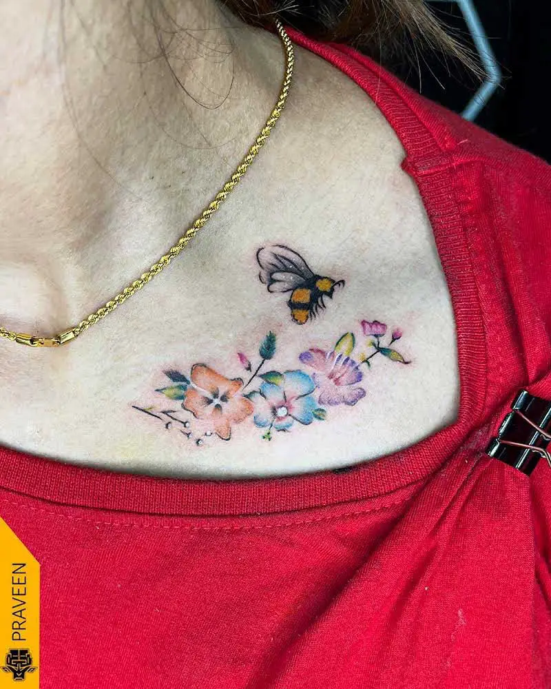 honey-bee-neck-tattoo-1
