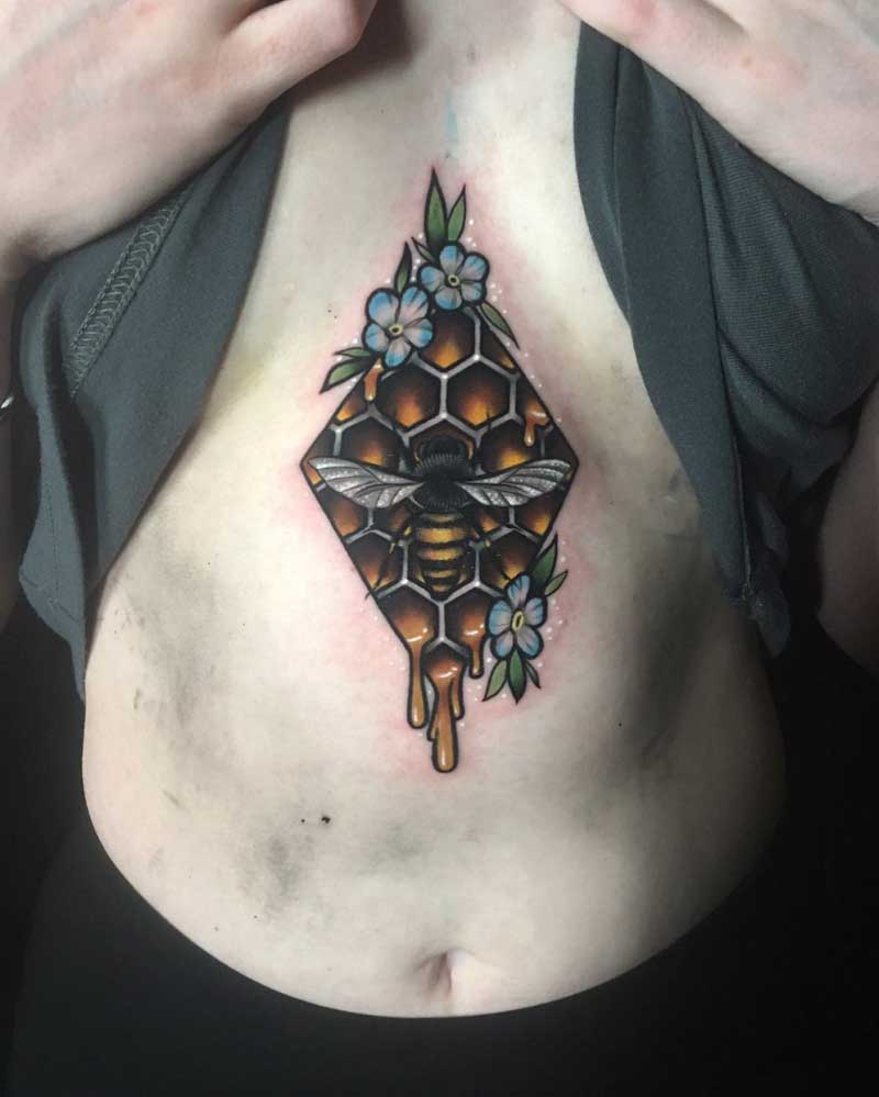 honey-bee-sternum-tattoo-1