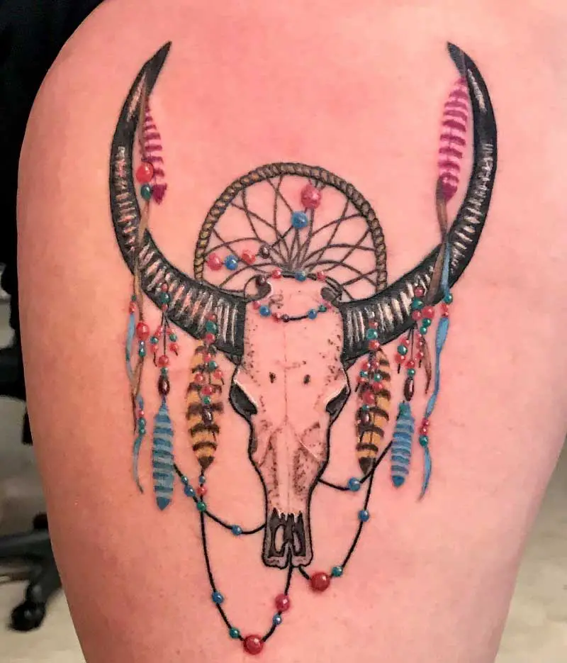 indian-bull-skull-tattoo-3