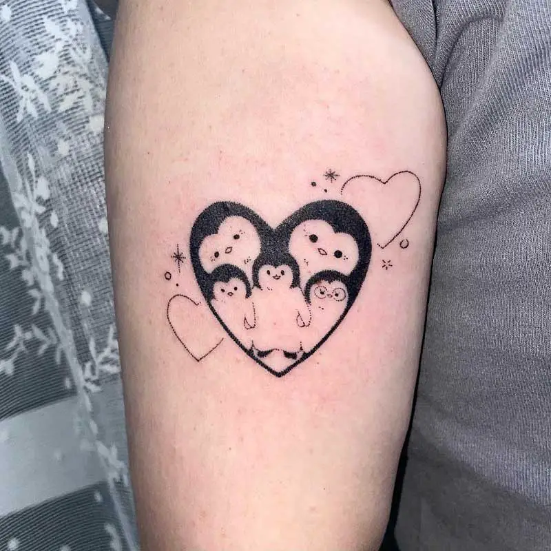 penguin heart tattoo