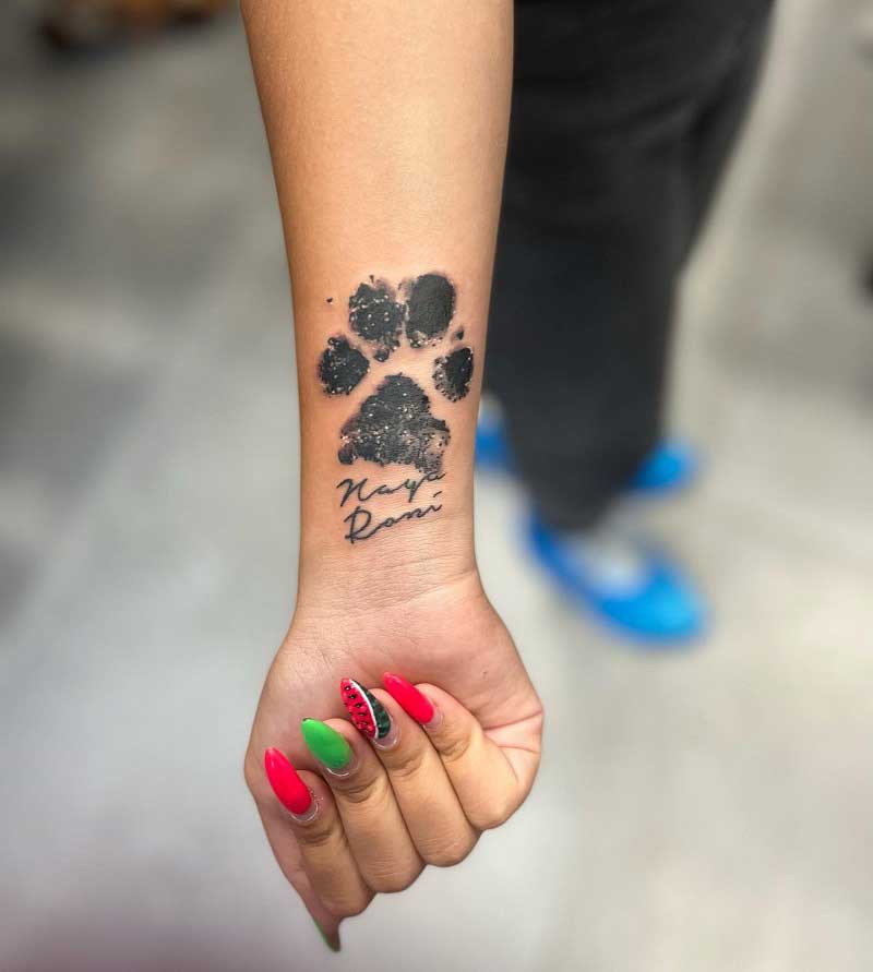 dog paw tattoos