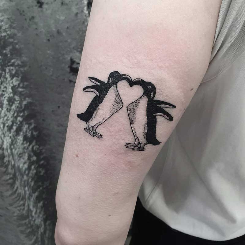 penguin heart tattoo