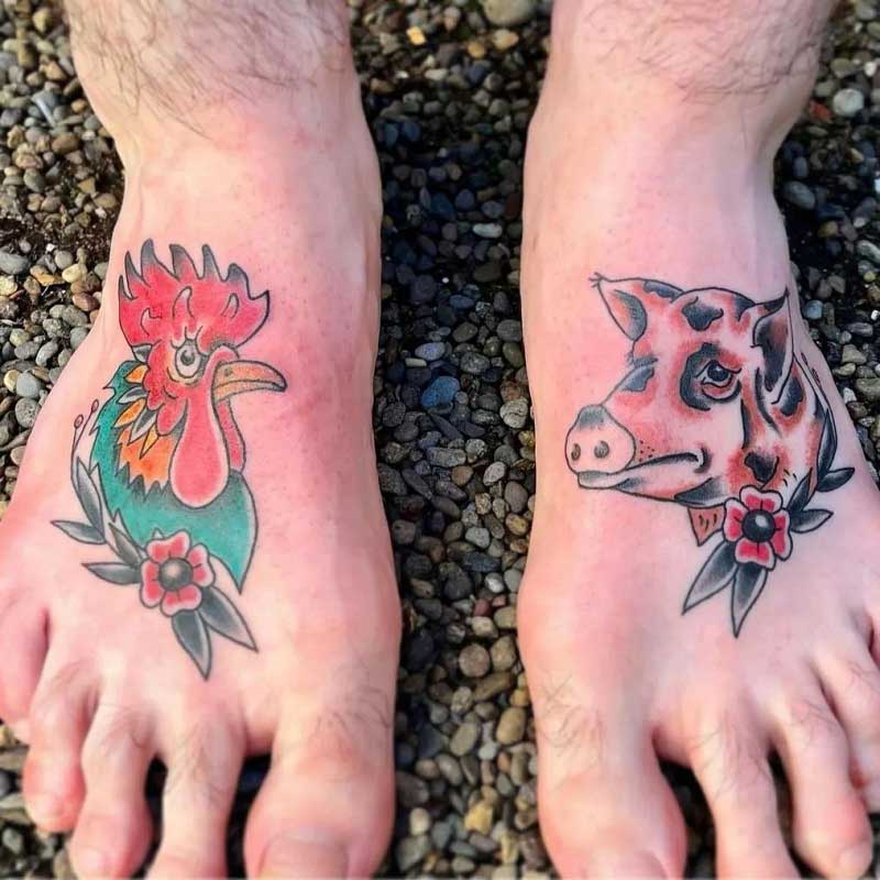 pig-rooster-tattoo-3