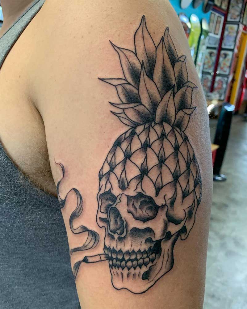 pineapple-skull-tattoo-2