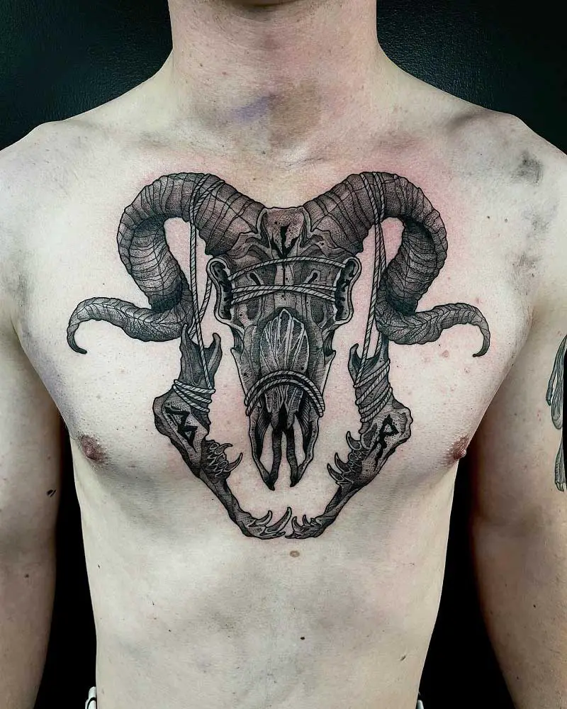 ram-skull-sternum-tattoo-2