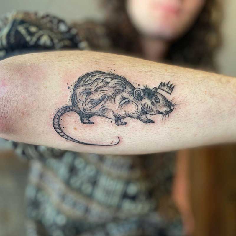 Blackwork Rat King Rib Tattoo  King tattoos, Tattoos, Rat king