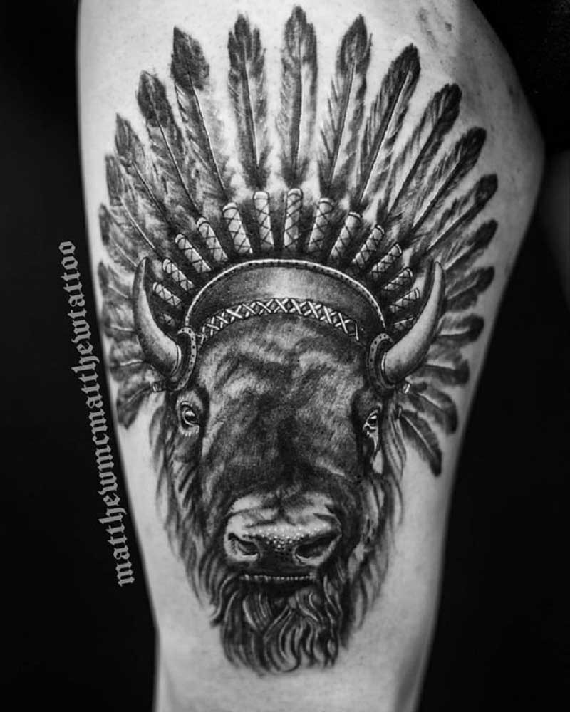 realistic-buffalo-tattoo--3