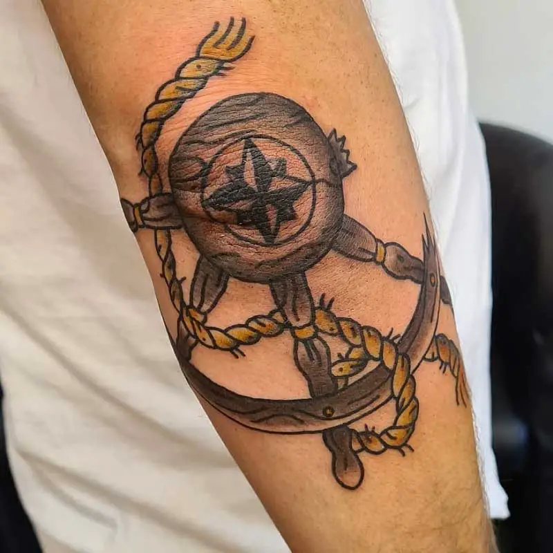 Ships wheel by Sean Brophy in Antigonish NS Canada  rtattoos