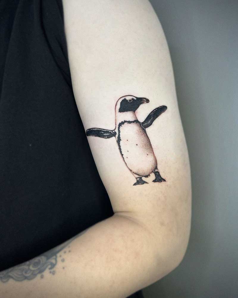 Picasso penguin tattoo on the forearm  Tattoogridnet